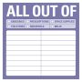 Sticky Note: All Out of