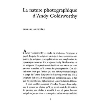 La Nature photographique d' Andy Goldsworthy