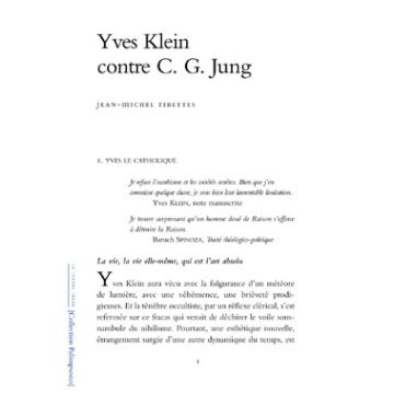 Jean-Michel Ribettes. Yves Klein contre C.G. Jung