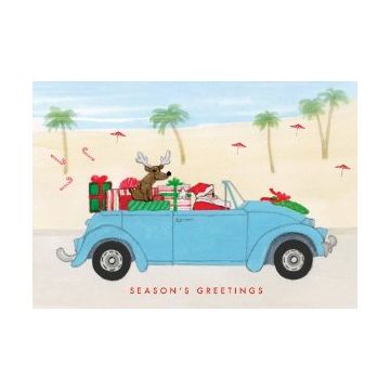 Santa's Beach Cruise Half Notecards