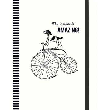 Vintage Prints Cycling Dog  - 'This is Gonna be amazing'