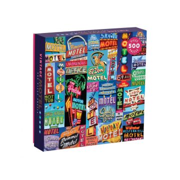 Puzzle, Vintage Motel Signs 500 Piece Puzzle