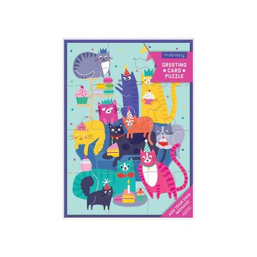 Puzzle - 12 Piece: Cat Party Greeting Card