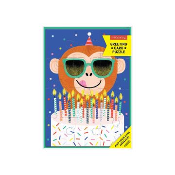 Puzzle - 12 Piece: Monkey Cake Greeting Card