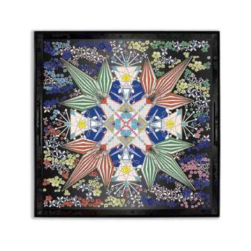 Flowers Galaxy Square Lacquer Tray