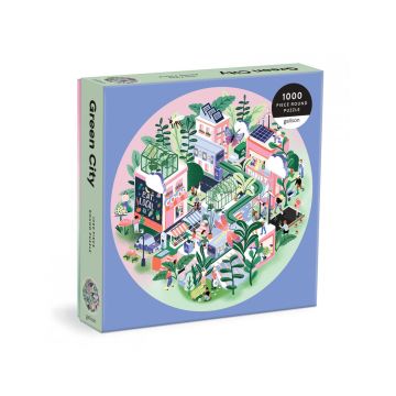 1000 Piece Round Puzzle: Green City