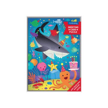 Shark Party Greeting Card 12 Piece Puzzle