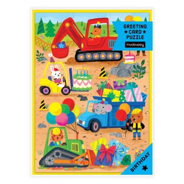 Puzzle Greeting Card - Construction Site