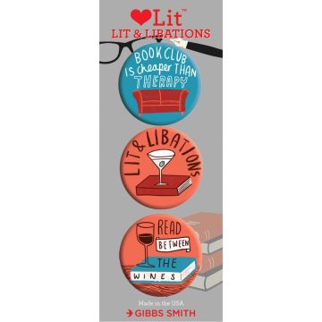 Buttons: Lit & Libations  - 3-PACK