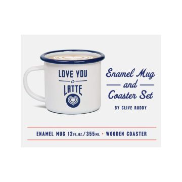 Love You a Latte Enamel Mug and Coaster Set