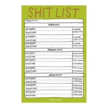 Pad: Hand-lettered Shit List