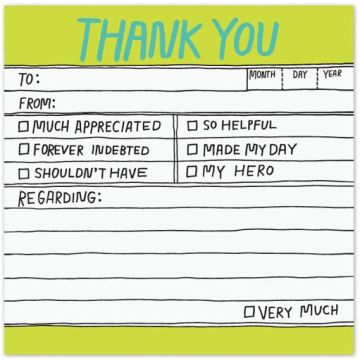 Hand-Lettered Sticky Note: Thank You