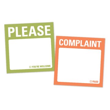 Mini Sticky Notes (2-packs): Complaint/Please