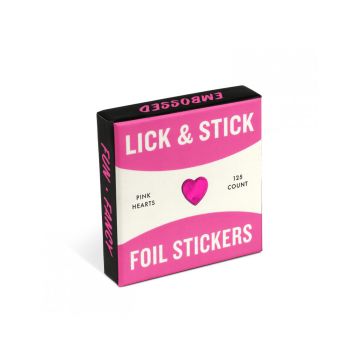 Foil Stickers, Pink Hearts Lick and Stick Foil Stickers