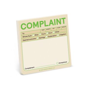 Sticky Note: Complaint