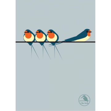 Swallows On a Line Hardback Notebook