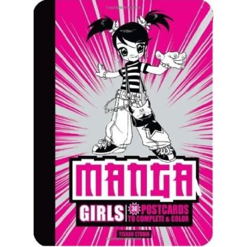 Manga Girls: 30 Postcards to Complete and Color