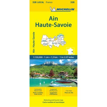 Michelin Local Map 328 - Ain Haute-Savoie, France 2024